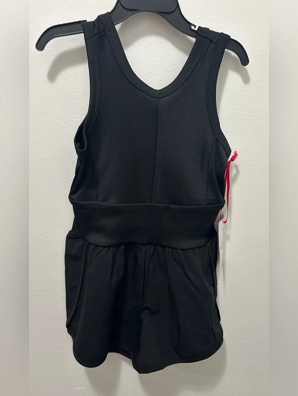 Justice Girls Black Athletic Romper S 7/8 NWT Cutout Back Activewear